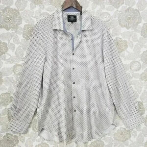WRK 4 Ways Stretch‎ Pattern Button down Long sleeve Dress shirt Men's 17.5/ L